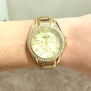 Gold Fossil Watch